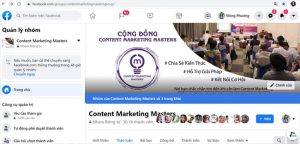 Giao diện Facebook mới của Group Content Marketing Masters