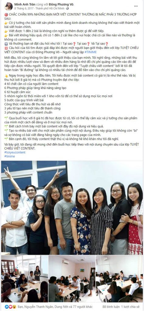 Cảm nhận học viên khóa học Content Marketing