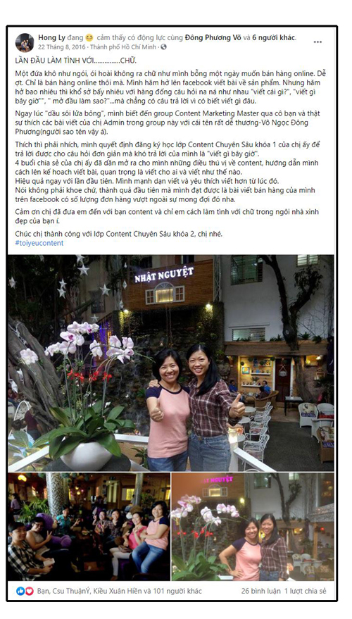 Cảm nhận học viên khóa học Content Marketing